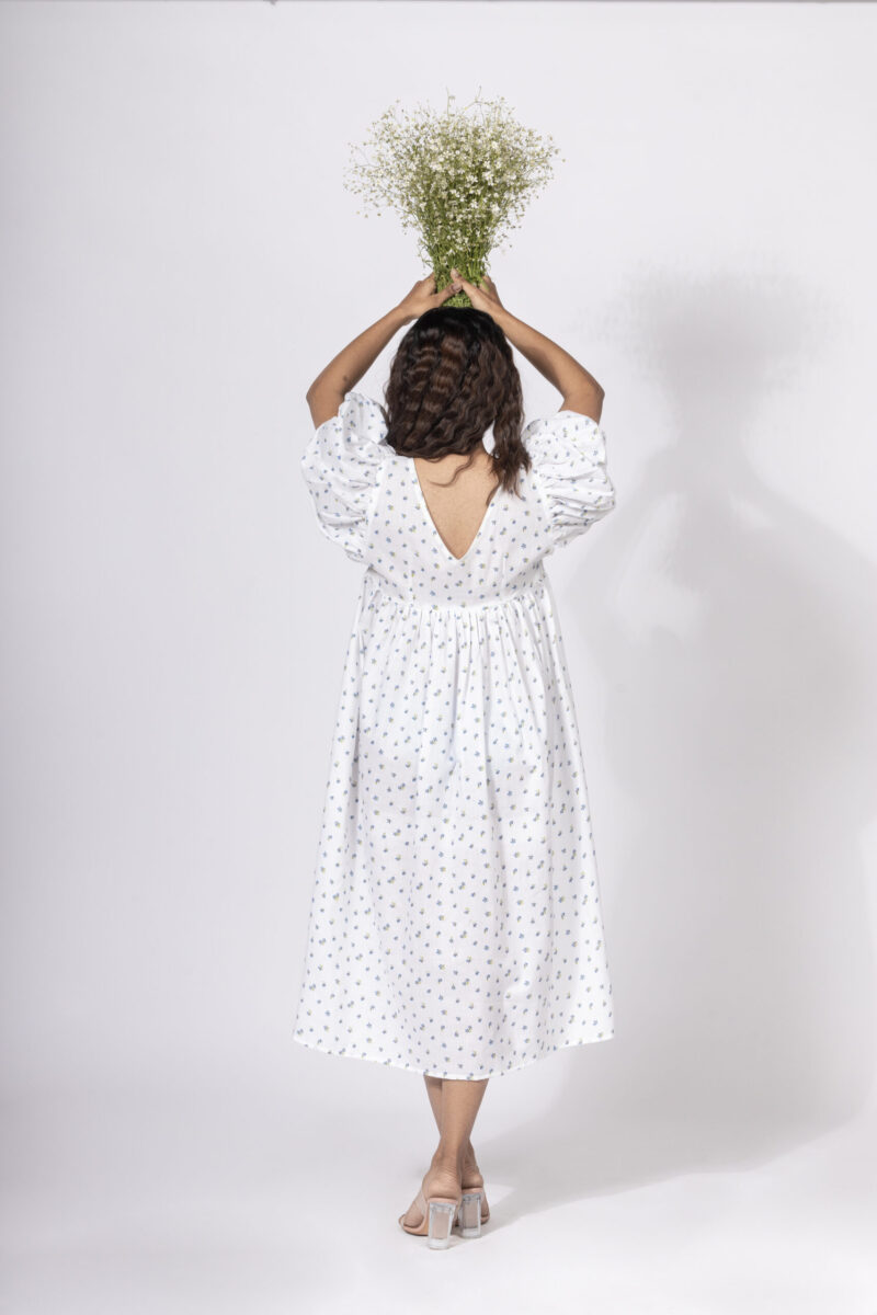 Floral Puff Sleeve Maxi Dress - Image 4