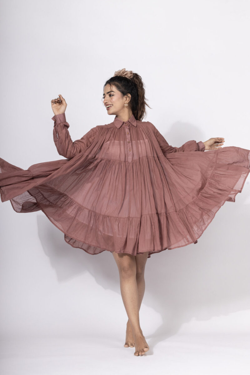 Flared Collar Dress