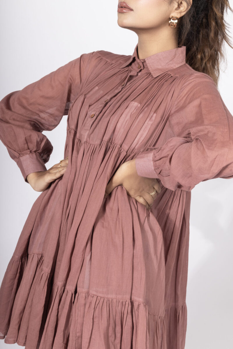 Flared Collar Dress - Image 4
