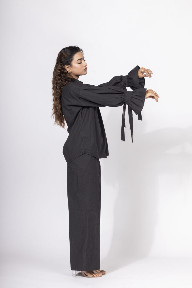 Black Hand Tie Shirt Co-ord Set