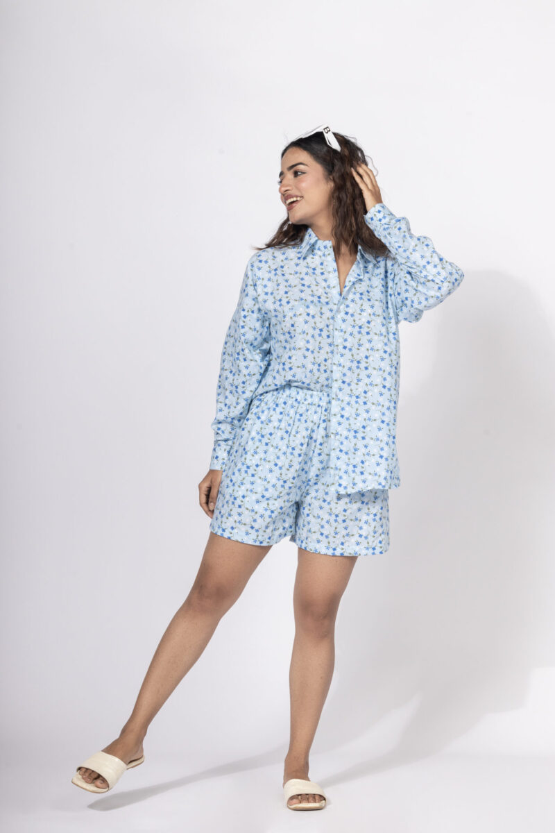 Blue On Blue Floral Co-ord Set - Image 2