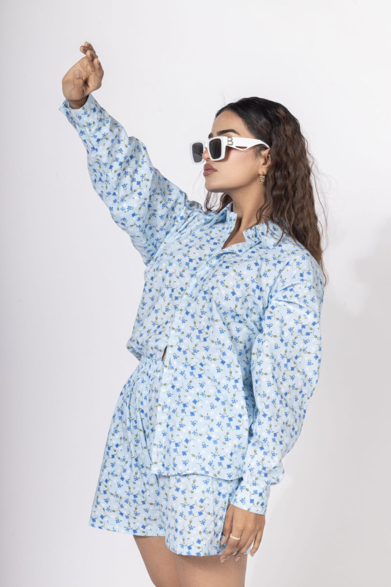 Blue On Blue Floral Co-ord Set - Image 3