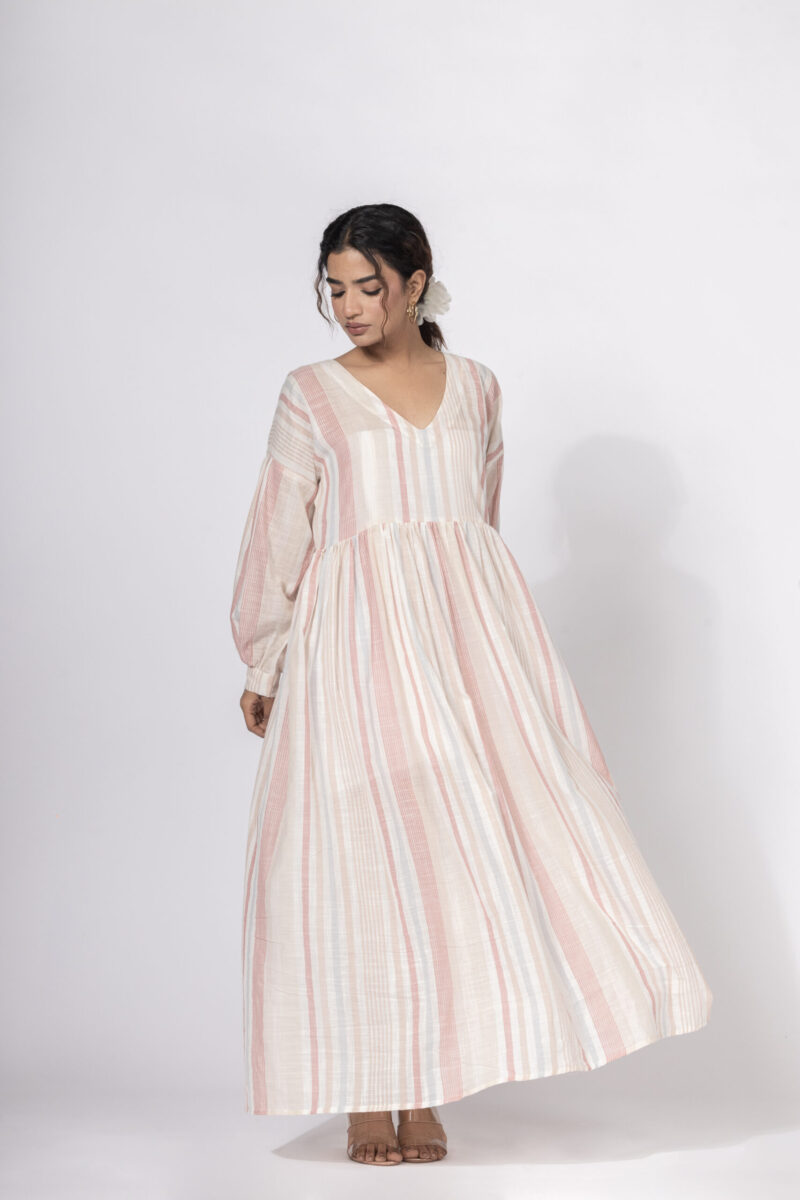 V Neck Drop Shoulder Dress