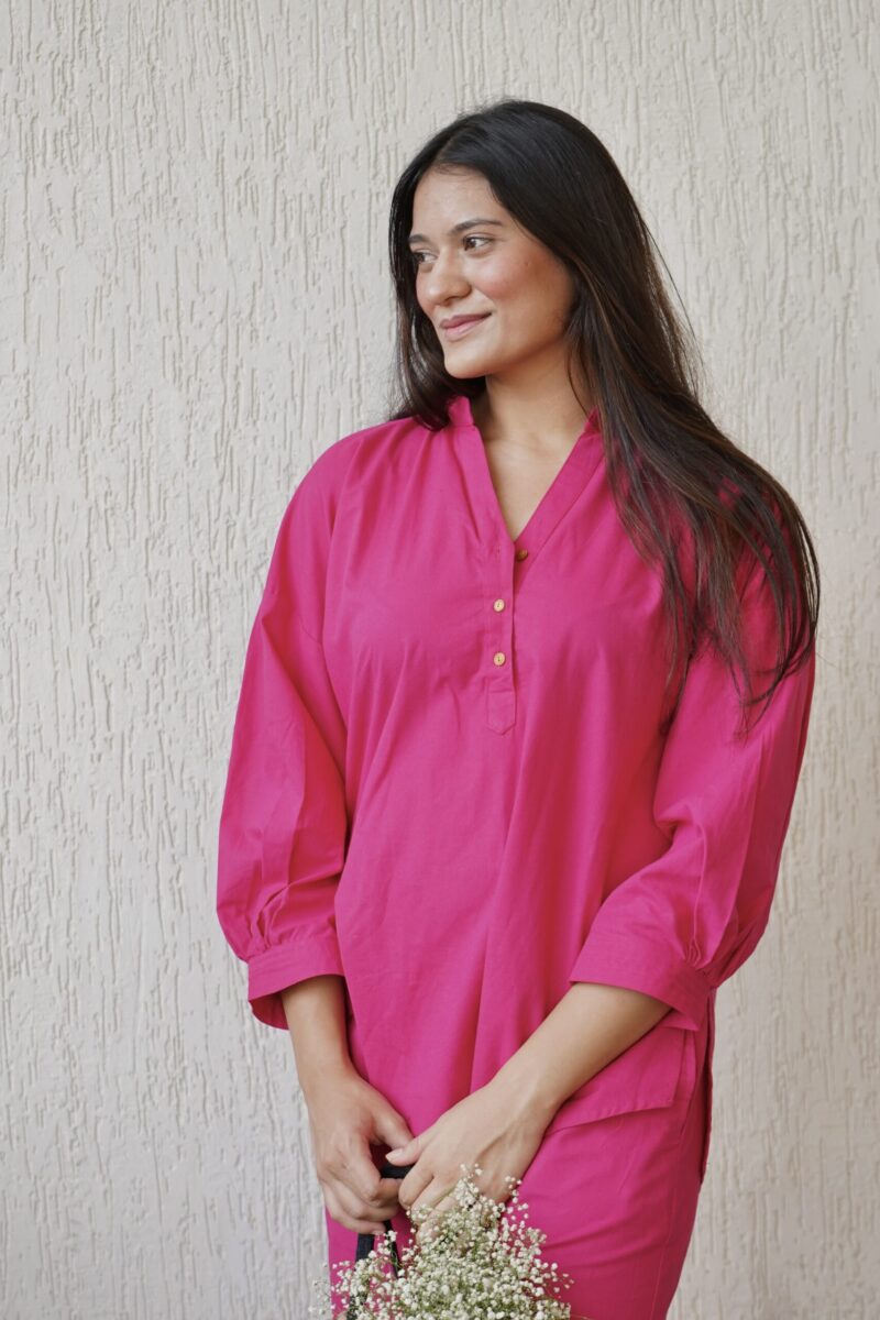 Pink Solid Co-ord Set