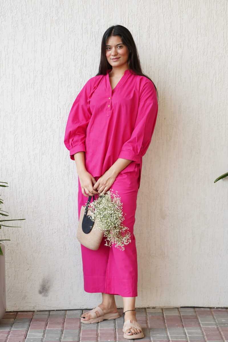 Pink Solid Co-ord Set - Image 3