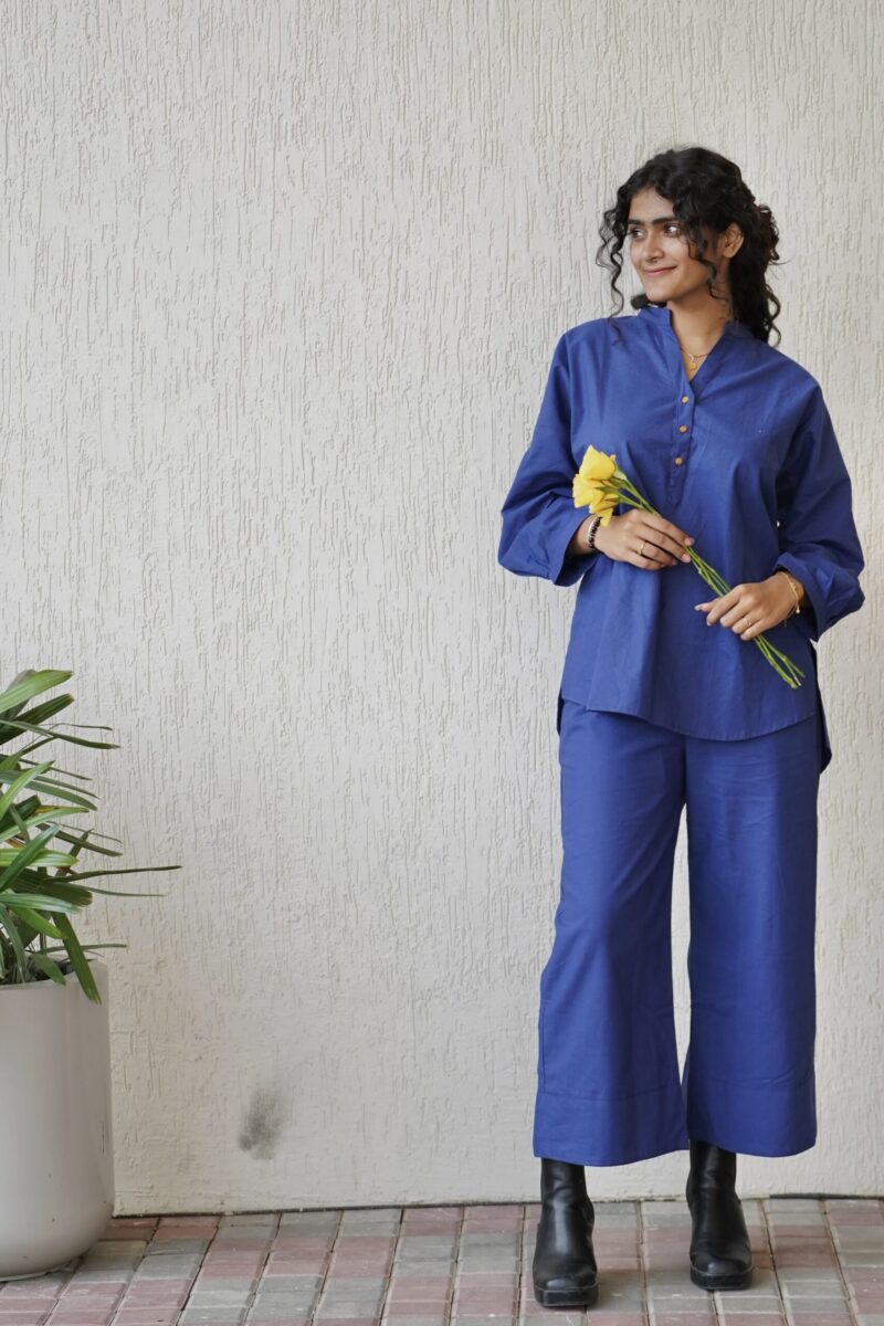 Blue Solid Co-ord Set - Image 4