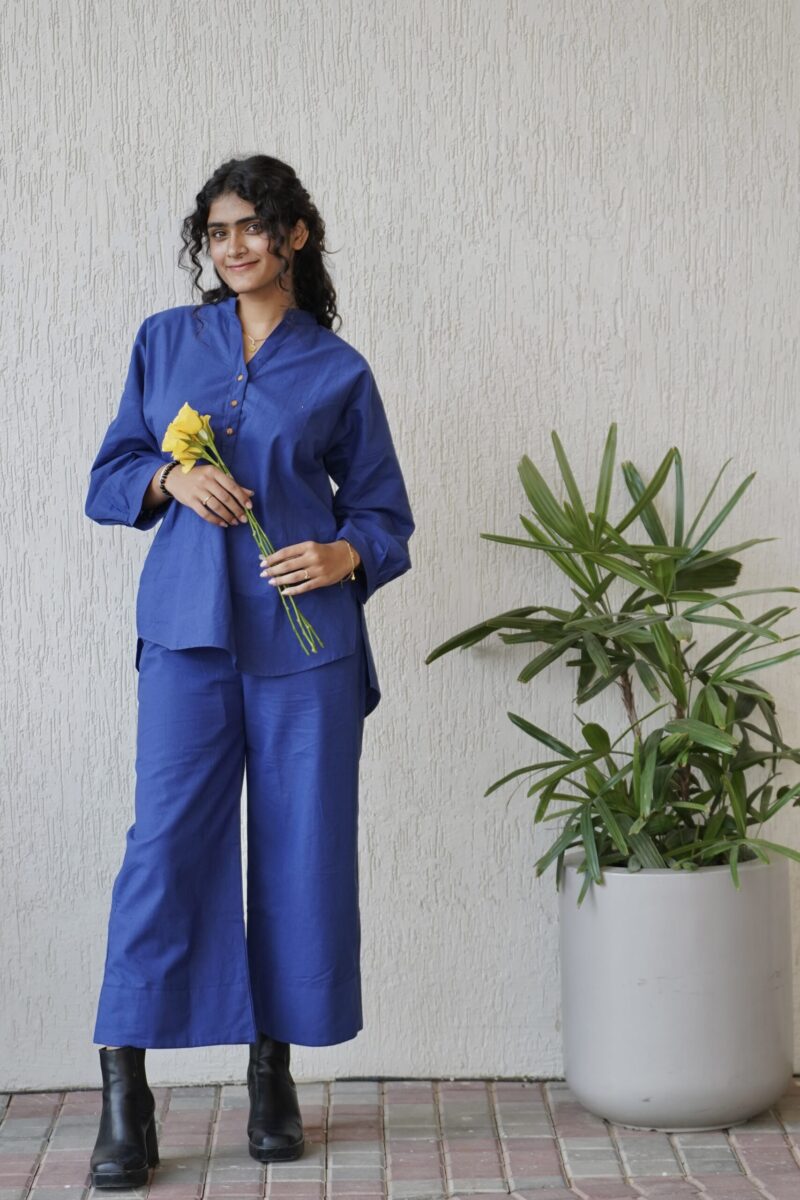 Blue Solid Co-ord Set