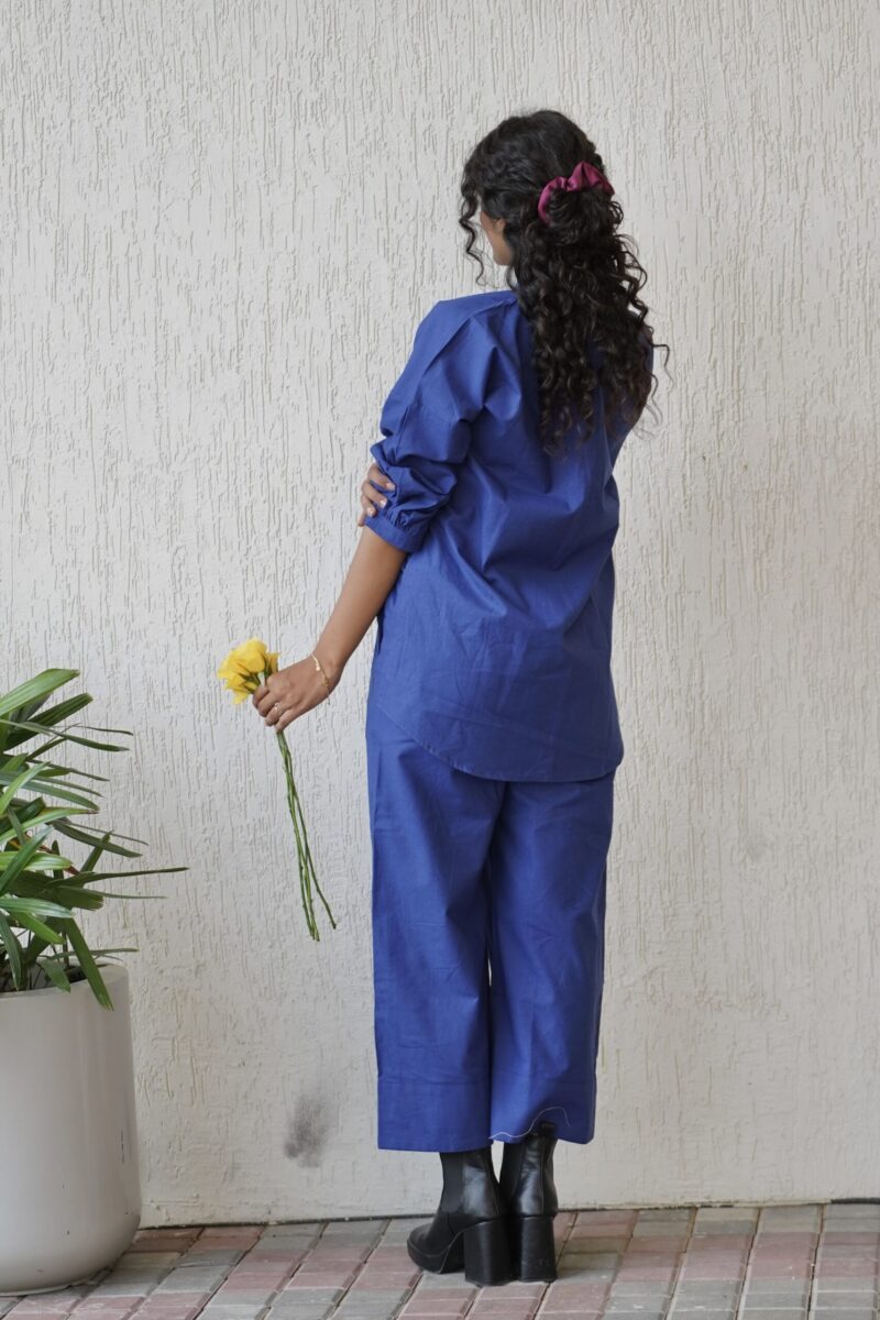 Blue Solid Co-ord Set - Image 3