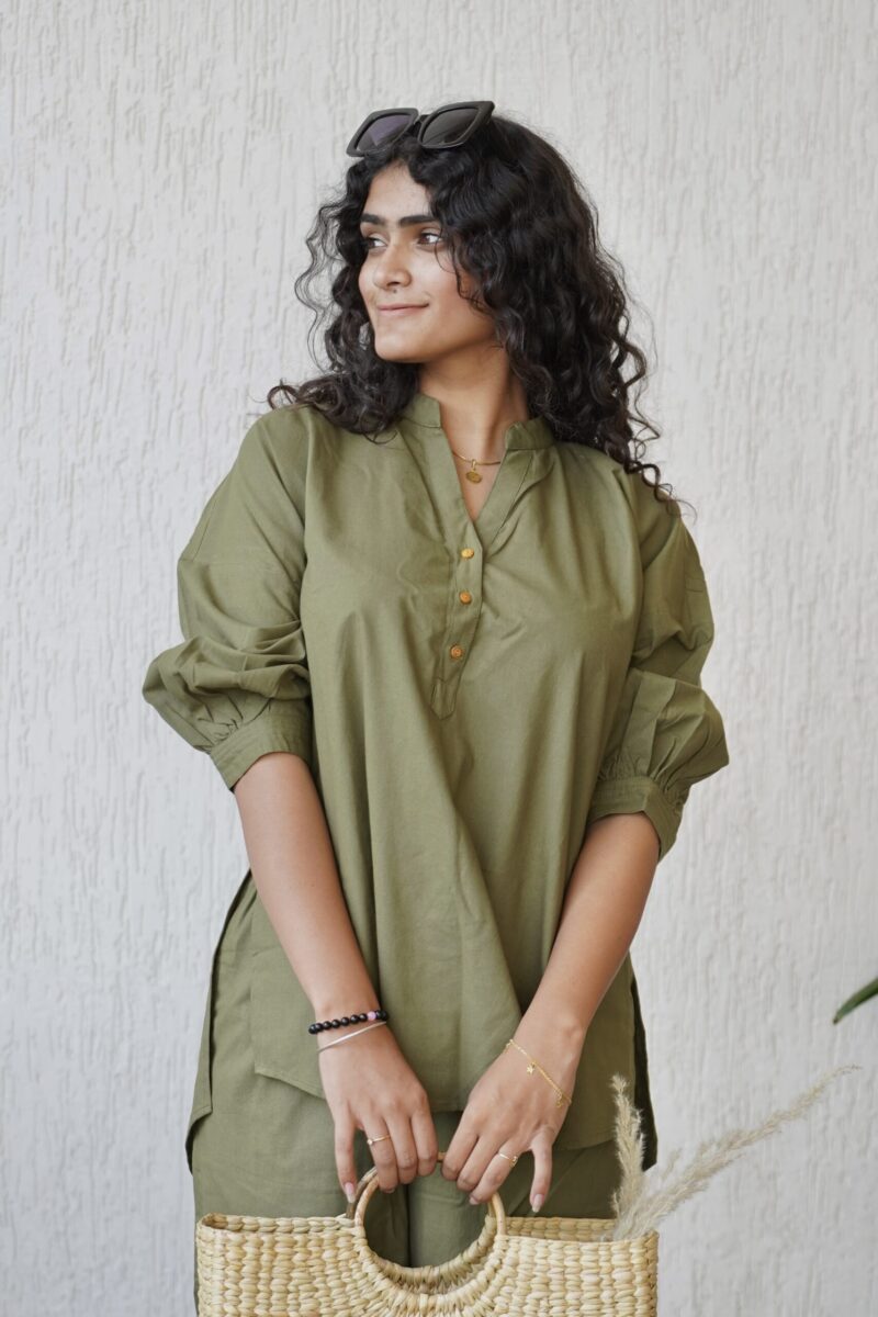 Solid Olive Green Co-ord Set