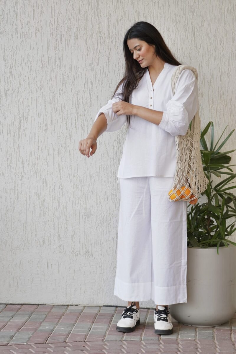 White Solid Co-ord Set - Image 4