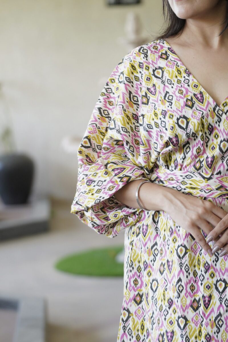 Pink Wrap Around Dress (Free Size) - Image 3