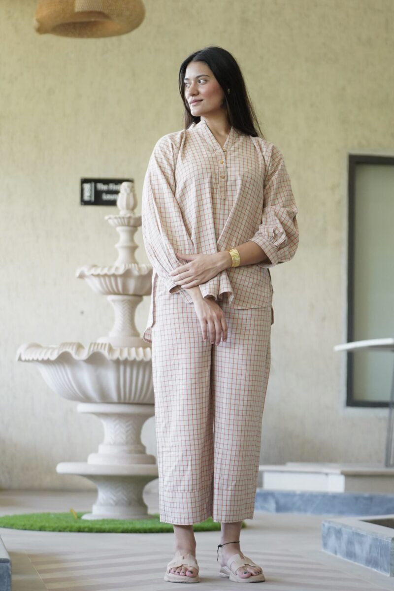 Orange Checked  Co-ord Set - Image 2