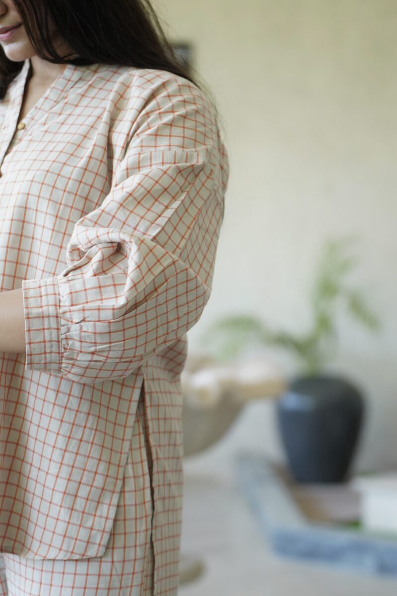 Orange Checked  Co-ord Set - Image 3