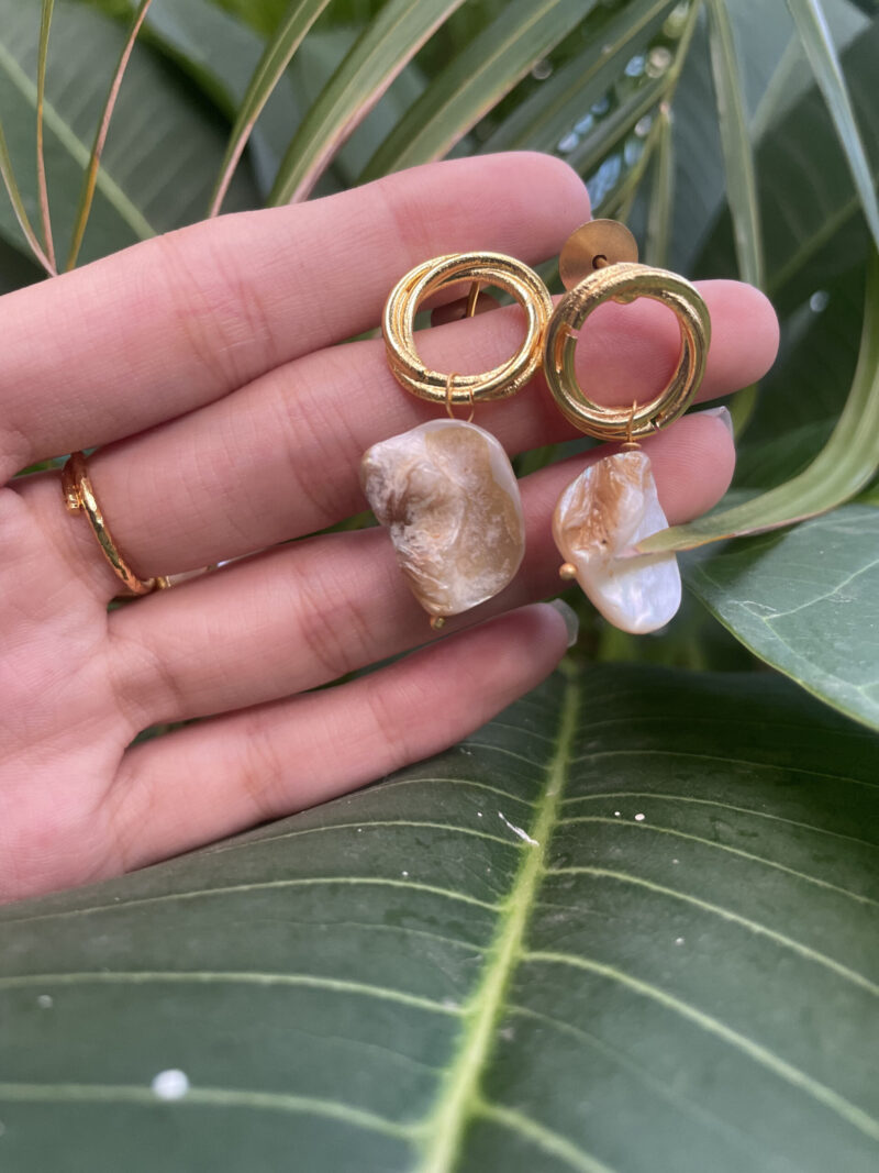 Mother Pearl Drop Earrings - Image 2